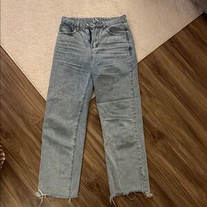 Princess Polly Light Blue Straight Leg Jeans